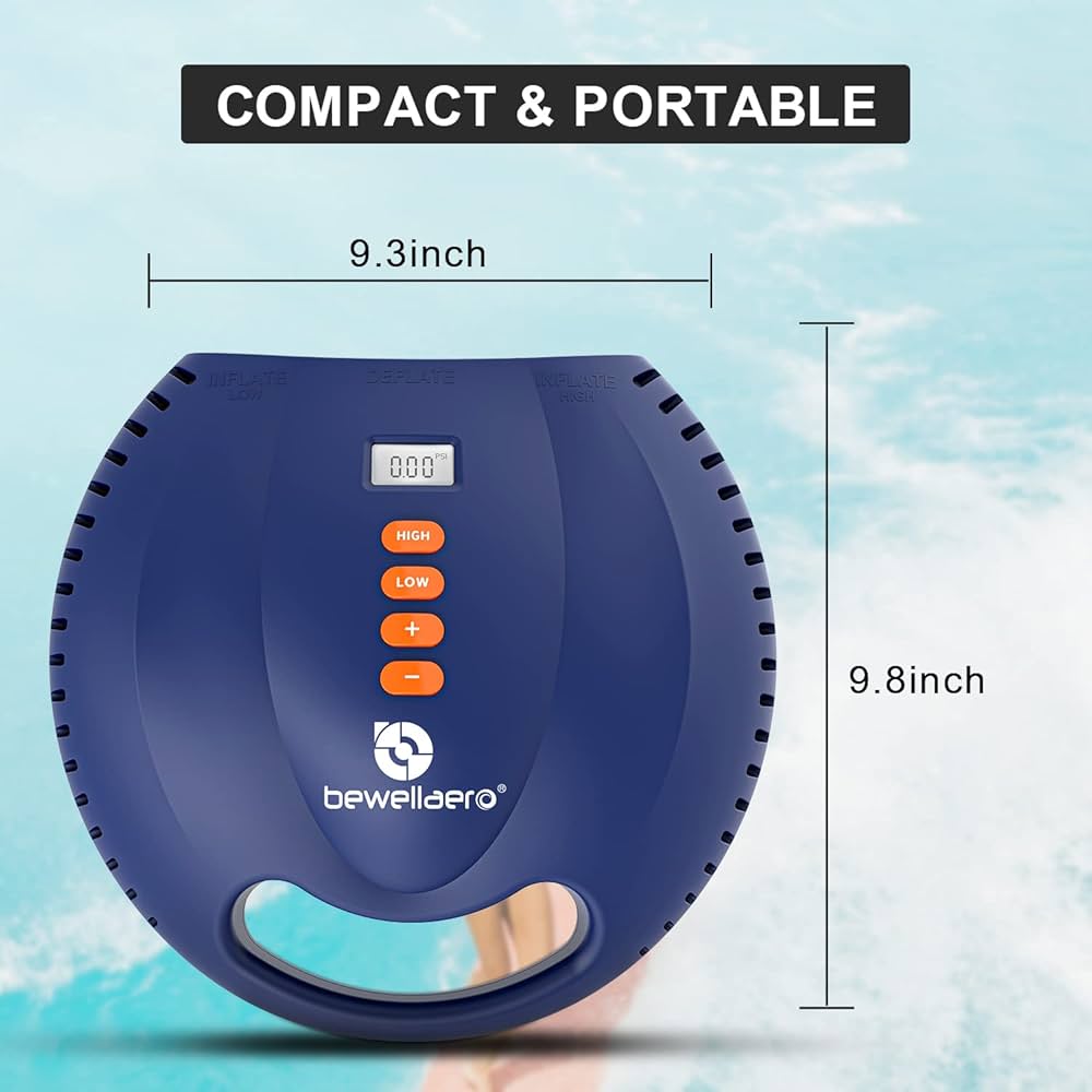 BEWELLAERO Rechargeable Paddle Board Pump,16PSI SUP Air Pump with Intergrated Battery, Portable ISUP Inflator & Deflator for Inflatable Kayak, Tent, Boat, Mattress
