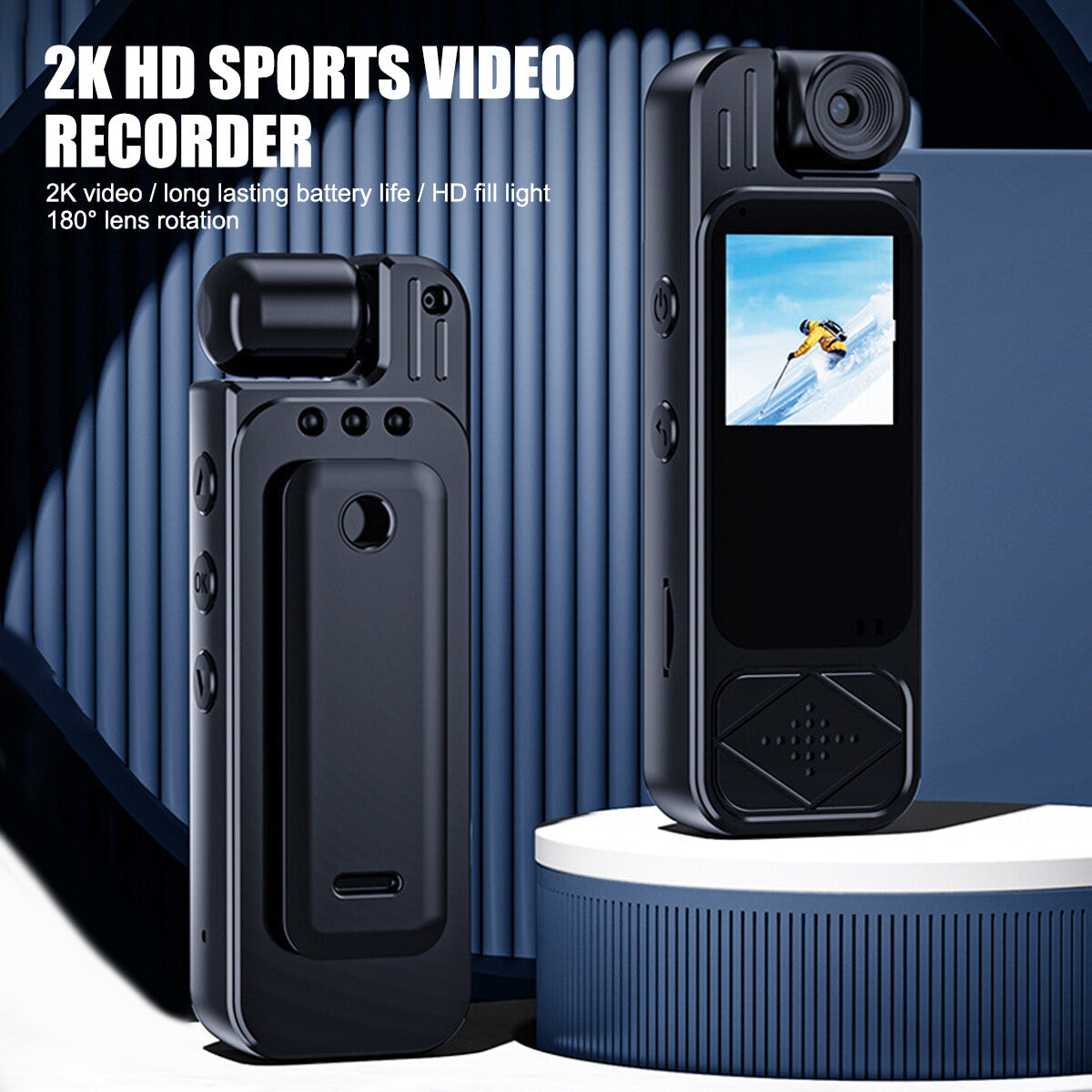 Mini Action Camera 2K 1080P Police Body Recorder Night Vision Back Clip Video DV