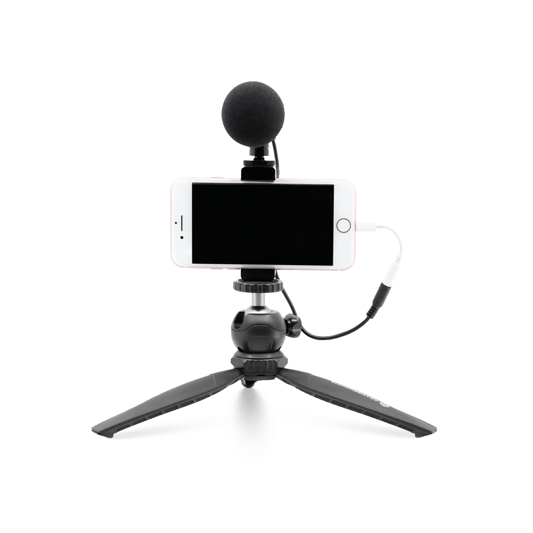 ORANGEMONKIE Q Mic Video Kit with Omni/Cardioid Microphone and Accessories for Cameras & Smartphones with 3.5mm
