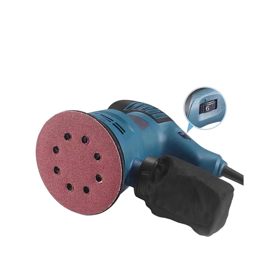 Belt Sander, Electric Eccentric Sander 5 Inch 125mm Sanding Plate Electric Sander Wood Processing Furniture Car Polishing Machine, for DIY Metal Woodworking Knife Making(Blue)