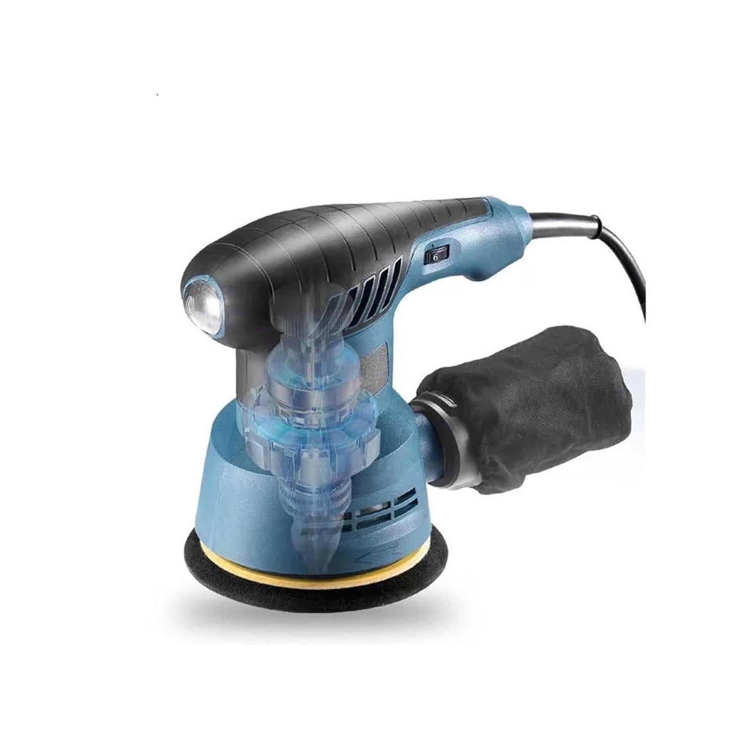 Belt Sander, Electric Eccentric Sander 5 Inch 125mm Sanding Plate Electric Sander Wood Processing Furniture Car Polishing Machine, for DIY Metal Woodworking Knife Making(Blue)