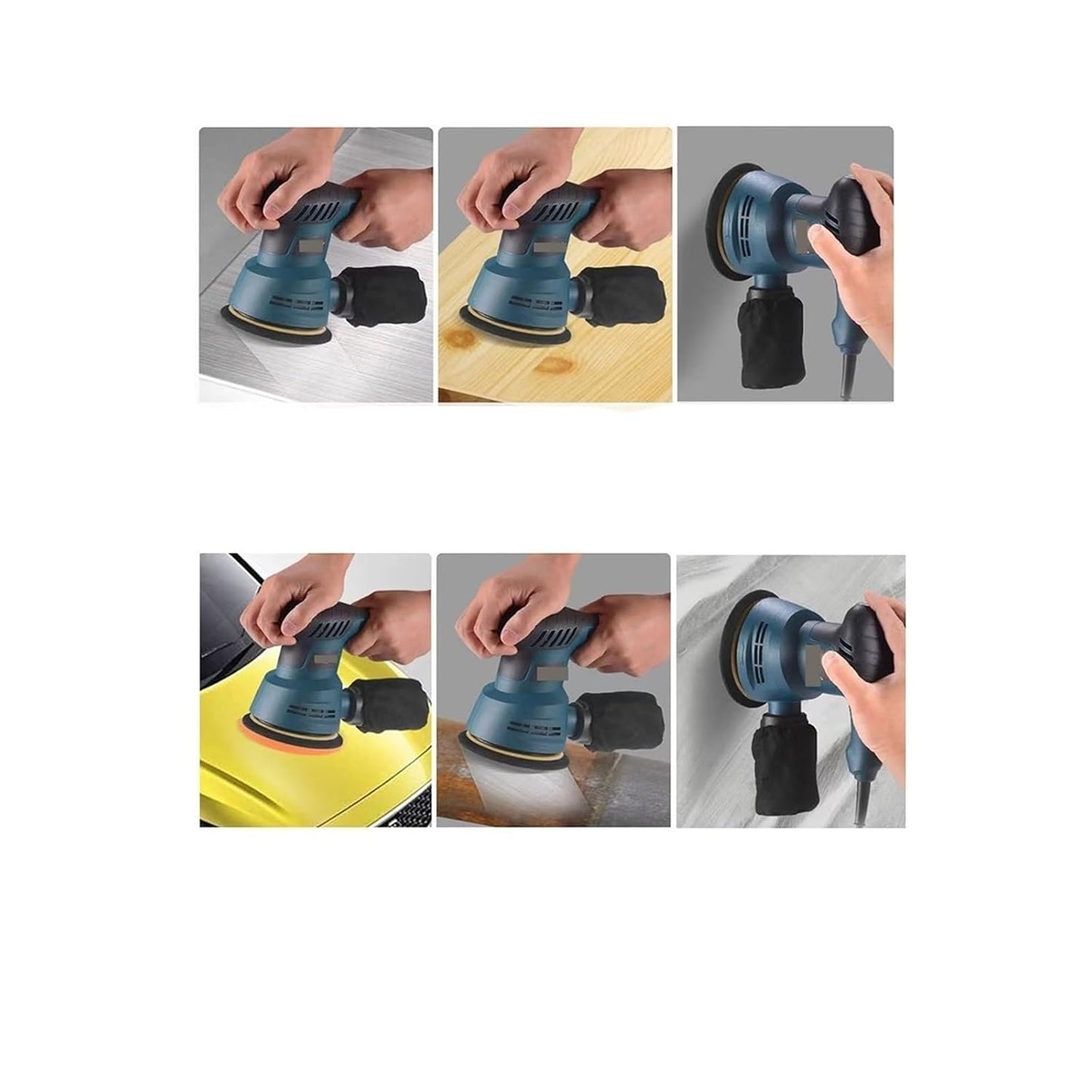 Belt Sander, Electric Eccentric Sander 5 Inch 125mm Sanding Plate Electric Sander Wood Processing Furniture Car Polishing Machine, for DIY Metal Woodworking Knife Making(Blue)