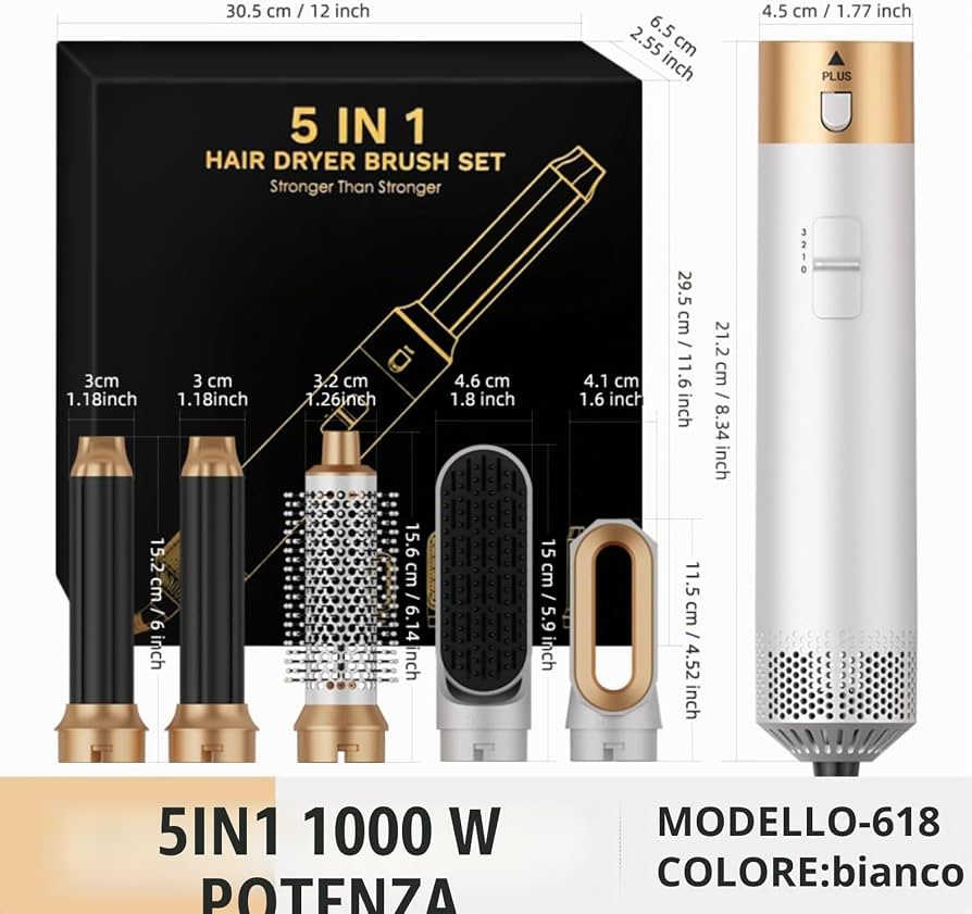 Multistyler 5 in 1, 1000 W Multifunctional Hair Dryer Brush