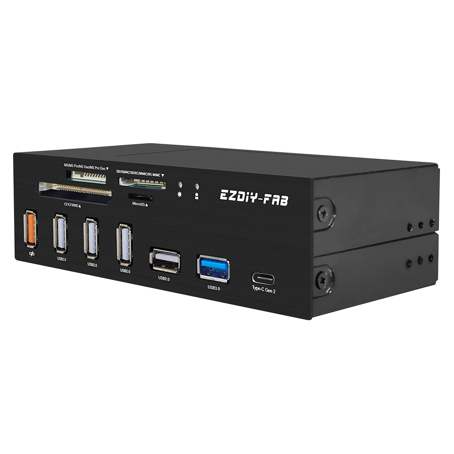 PC 5.25IN FRONT PANEL INTERNAL CARD READER USB HUB, USB 3.1 GEN2 TYPE-C PORT