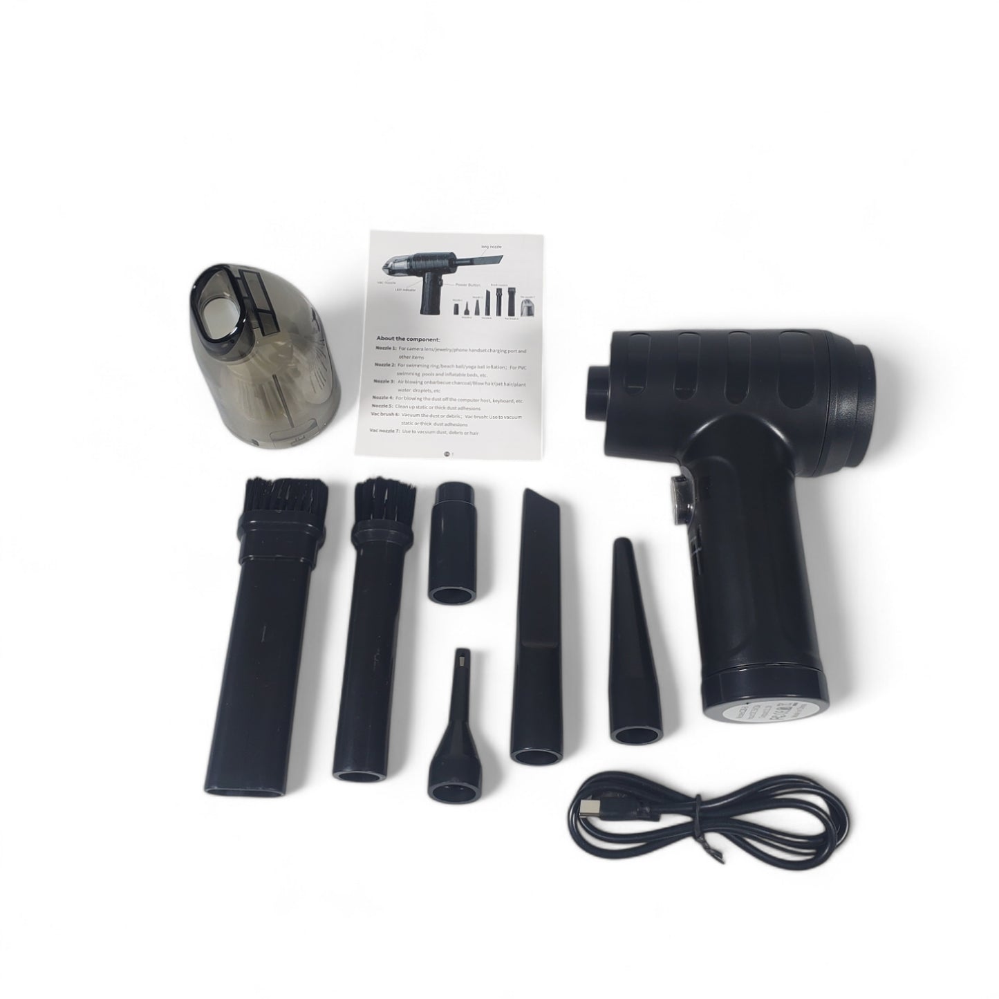 Car Vacuum Cleaner Air Duster Blower 2in1 USB 6000mAh 7200Pa -