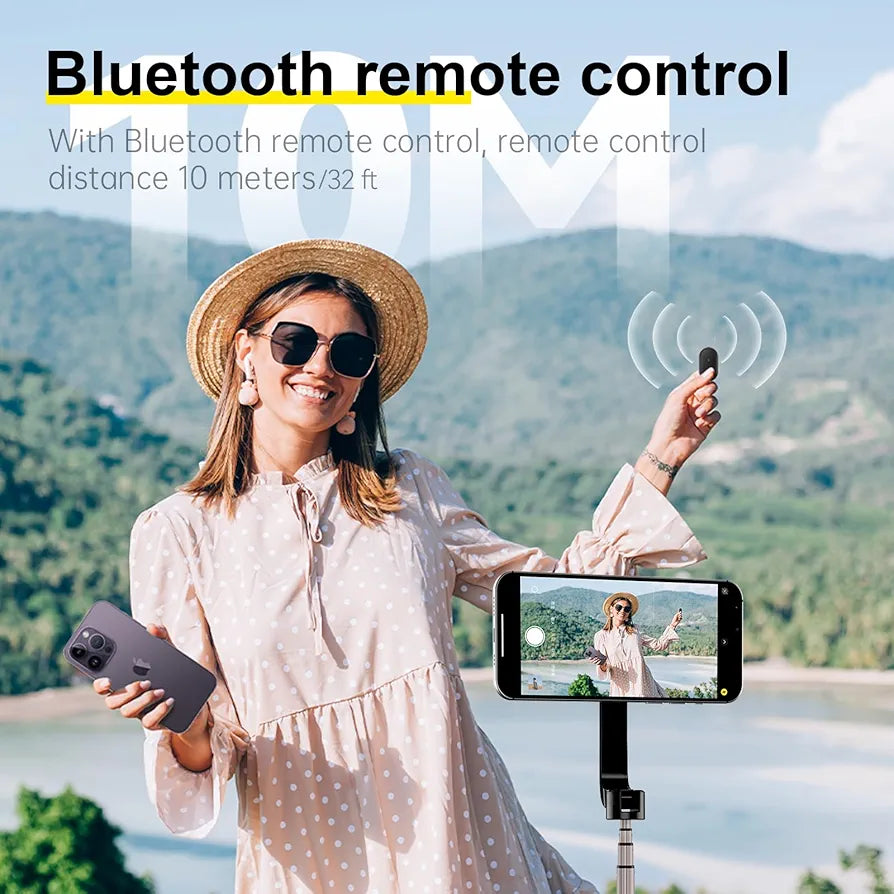 TELESIN Magnetic Selfie Stick Tripod with Bluetooth Remote Control, 27" Extendable Phone Stand Tripod for Magsafe for iPhone 15 14 13 12 Pro Max Series, All Android Phones with Magnetic Functionality