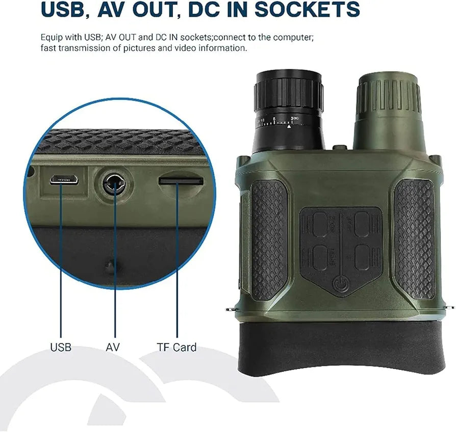 Night Vision Binoculars with 400m/1300ft Viewing Range, 7x31mm Night Vision Goggles with Photos Videos Recorder Function, 2" LCD Infrared Binoculars