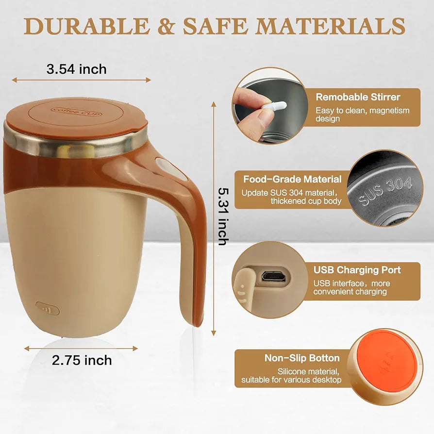 Self Stirring Mug,Rechargeable automatic magnetic Self stirring coffee mug,Rotating Home Office Travel Mixing Cup,To Stir Coffee, Chocolate, Milk, Protein,Cocoa Etc