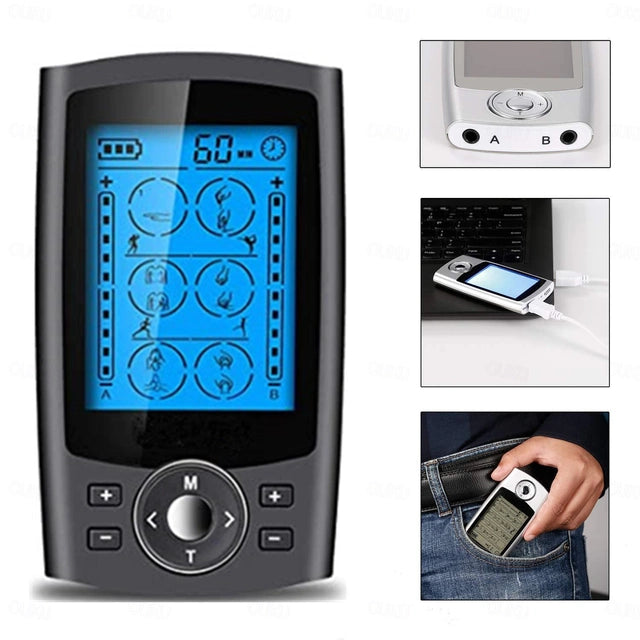 TENS + EMS COMBINATION UNIT. AUVON TENS EMS machine combines 2 therapies in 1 device.
