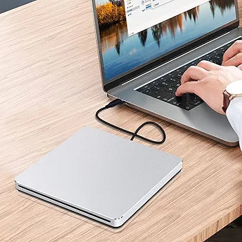 NOLYTH CD ROM External Drive DVD Player for Laptop, Slot-in CD DVD Drive External for Mac, USB C SuperDrive for Apple, Portable CD Burner Optical Disc Reader Drive for PC Computer Windows MacBook