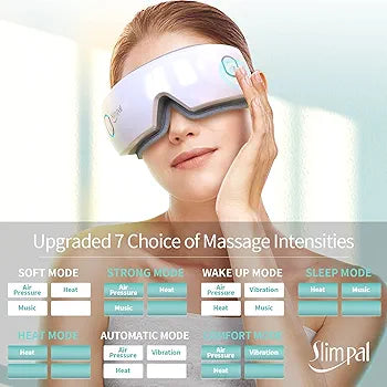 Slimpal Eye Massager, Heated Eye Massager for Migraines, Headache Massager with Heat and Vibration, Eye Strain Relief, Temple Massager for Sleep, Relaxation Gifts for Women/Men