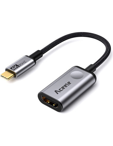 Aceele USB C to HDMI Adapter, 4K USB C HDMI Adapter Thunderbolt 3/4 USB-C 3.1 Gen 2 to HDMI Adapter, Compatible with iPhone 15 Plus Pro Max, MacBook Air/Pro, iPad Pro, Galaxy S23/S22, Dell