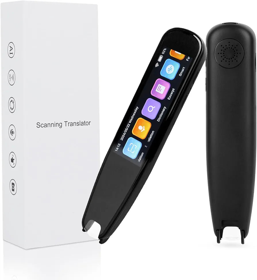 Scan Translator Pen, OCR Digital Reading Pen with 131 Language, Traductor de Idiomas, Smart Pen for Dyslexia Kids Adult, Instant Voice Translator for Study, Travel, Business
