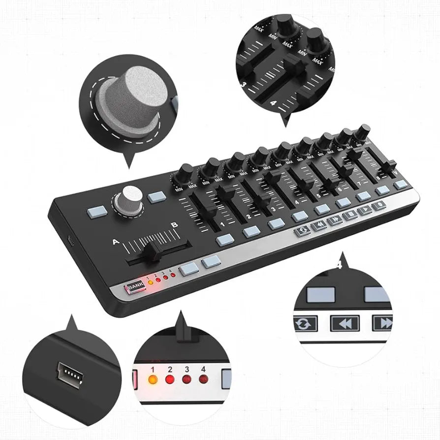 LANRU WORLDE EasyControl.9 Portable Mini USB 9 Slim-Line Control MIDI Controller