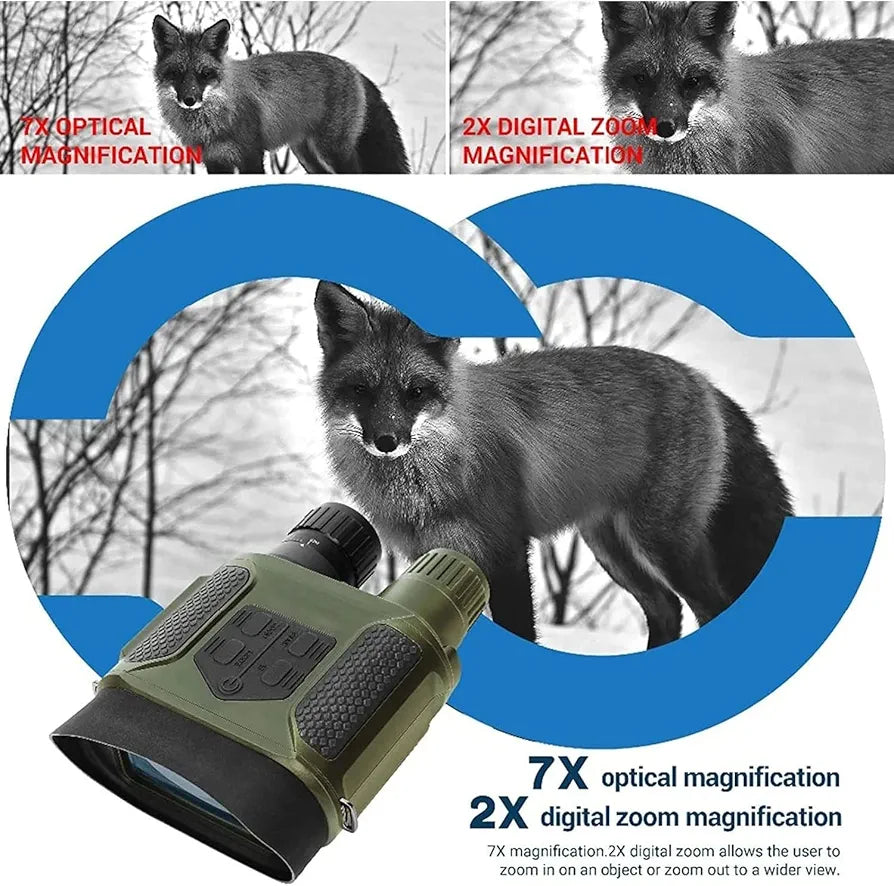 Night Vision Binoculars with 400m/1300ft Viewing Range, 7x31mm Night Vision Goggles with Photos Videos Recorder Function, 2" LCD Infrared Binoculars