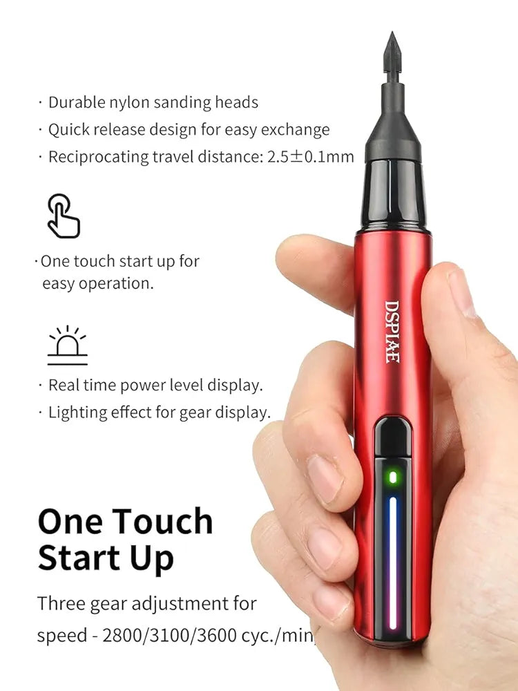 Electric Reciprocating Sander – Precision Multi-Speed Sanding Tool with Fine Sandpaper for Crafts, Miniatures, Jewelry, Woodworking, Resin Kits, Model Automotive Detailing, DIY & Hobbyists