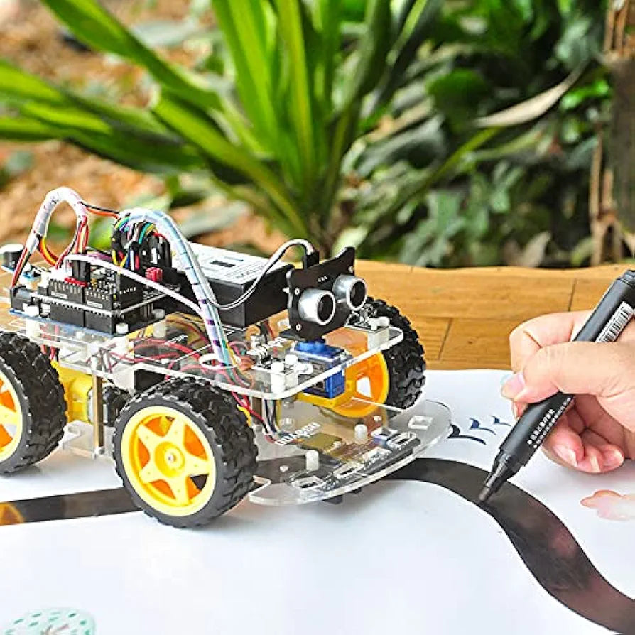 OSOYOO Robot Car Starter Kit for R3 | STEM Remote Controlled Educational Motorized Robotics for Building Programming Learning How to Code | IOT Mechanical DIY Coding for Teens Adults