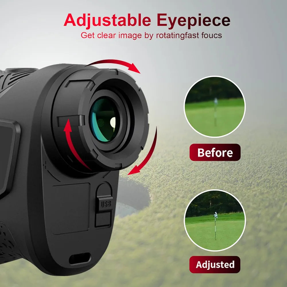 Range Finder Golfing, Fyobyye 800 Yards Golf Hunting Rangefinder with Slope Switch, High Precision Range Finder with Flag Pole Locking Vibration, 6X Magnification Golf Range Finder
