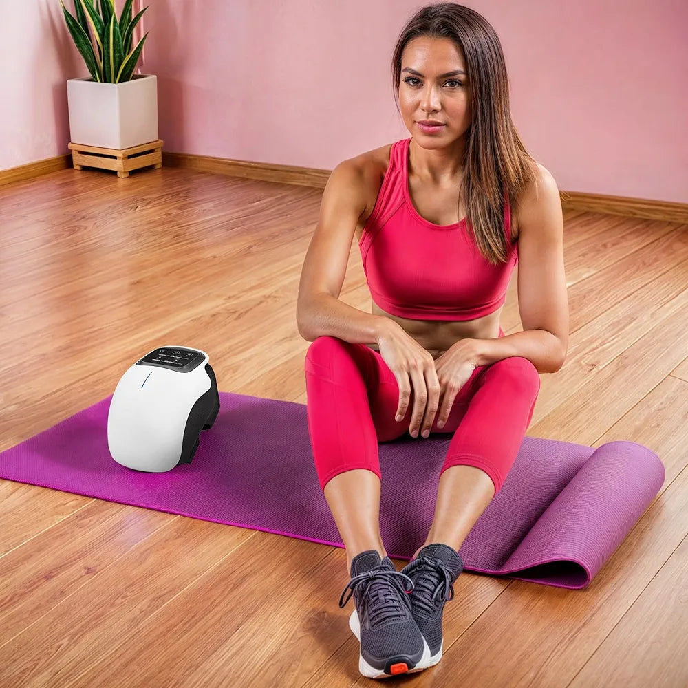 Knee Massager | Infrared Laser Massage I Heat I Vibration | Knee Joint Pain Recovery | Cordless | LED Touch Screen I