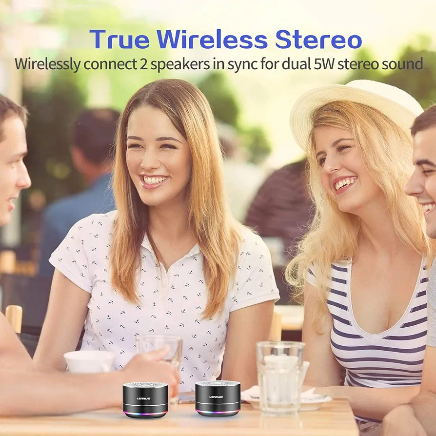 LENRUE Portable Bluetooth Speakers,Wireless Speaker with Clear Sound, Long Playtime, Small Mini Metal Speaker