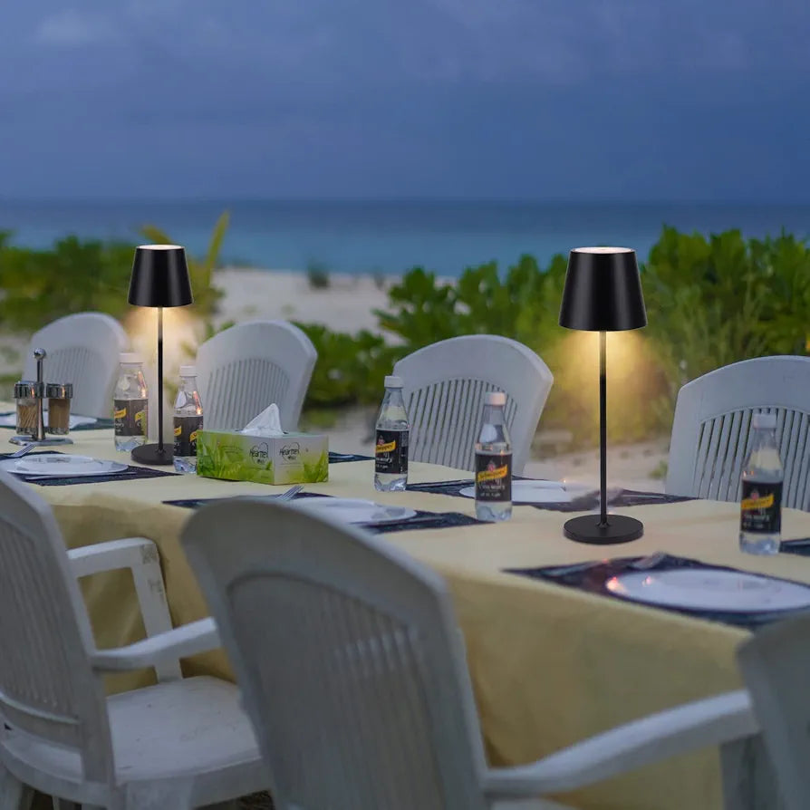 LED Table Lamp with Contact Charging Base 2W 3000K Rechargeable IP54 Outdoor/Indoor Black