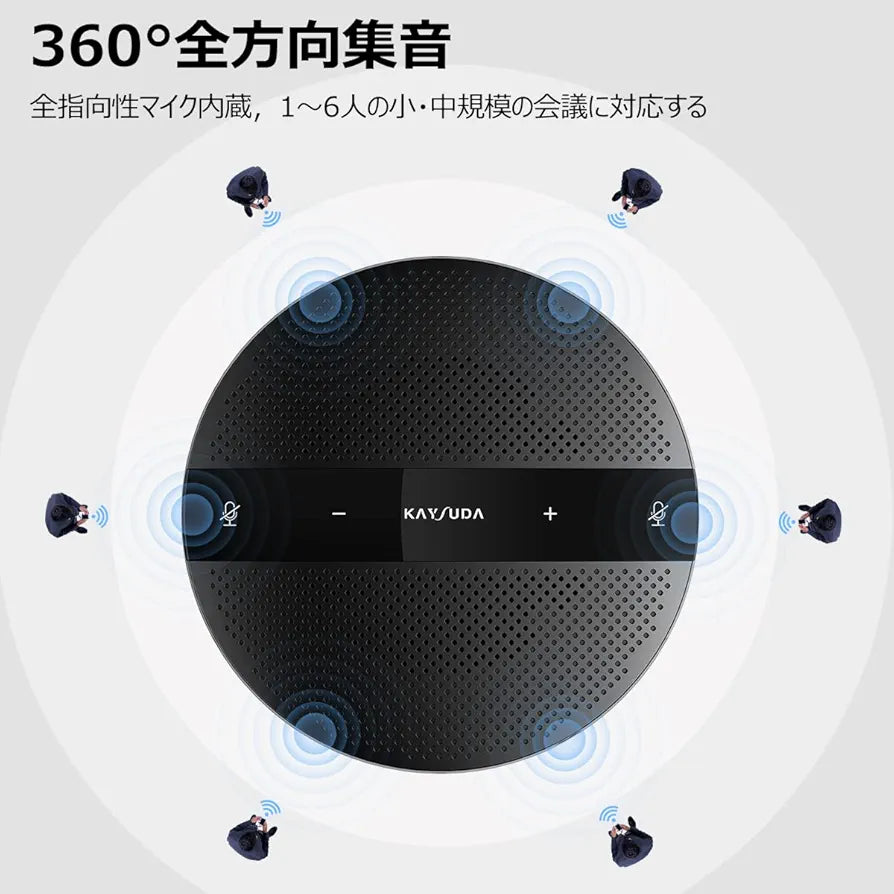 Kaysuda SP300U Speakerphone, Microphone Speaker, Conference Speaker Microphone, PC Mic, Omnidirectional Microphone, Supports Zoom, Skype, Teams, Google Meet and More Two-Way Calling, Online