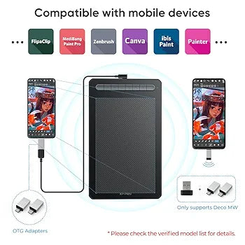 XPPen Pen Tab, Bluetooth Wireless Connection, 8 x 5 Inches, X3 Pen, Tilt Detection, Pen Tablet, Plate Tab, Smartphone Compatible, Illustration, Telework, Drawing Software, Compatible with iPhone