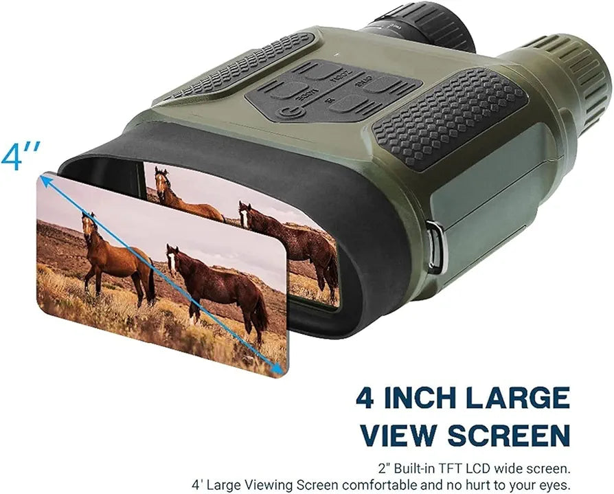Night Vision Binoculars with 400m/1300ft Viewing Range, 7x31mm Night Vision Goggles with Photos Videos Recorder Function, 2" LCD Infrared Binoculars