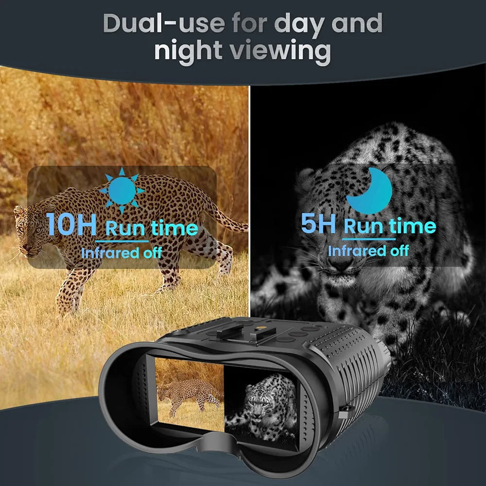 Head-Mounted Night Vision Goggles - Hands Free Rechargeable 1312FT Digital Infrared Night Vision Binoculars for Adults,8xDigital Zoom,Compatible with Fast MICH Helmet,Military Tactical Hunting