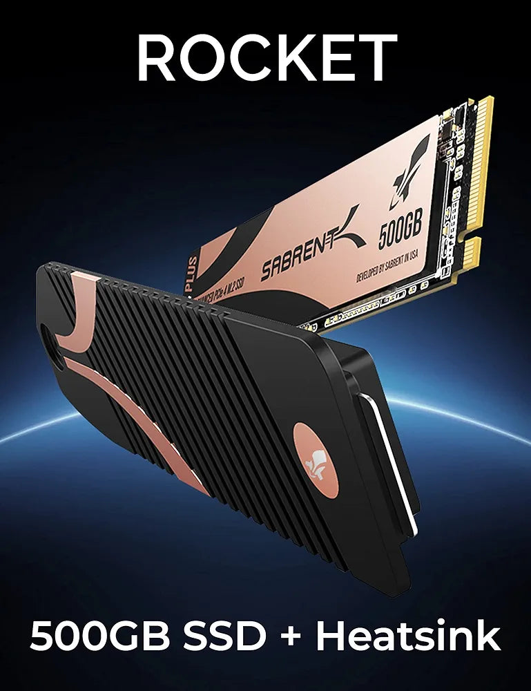 Sabrent 500 GB Rocket 4 PLUS NVMe 4.0 Gen4 PCIe M.2 Internal Extreme Performance SSD + M.2 NVMe PS5 Heatsink Combo (SB-RKT4P-PSHS-500