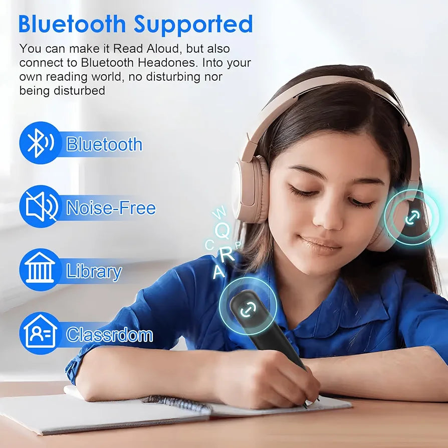 Scan Translator Pen, OCR Digital Reading Pen with 131 Language, Traductor de Idiomas, Smart Pen for Dyslexia Kids Adult, Instant Voice Translator for Study, Travel, Business