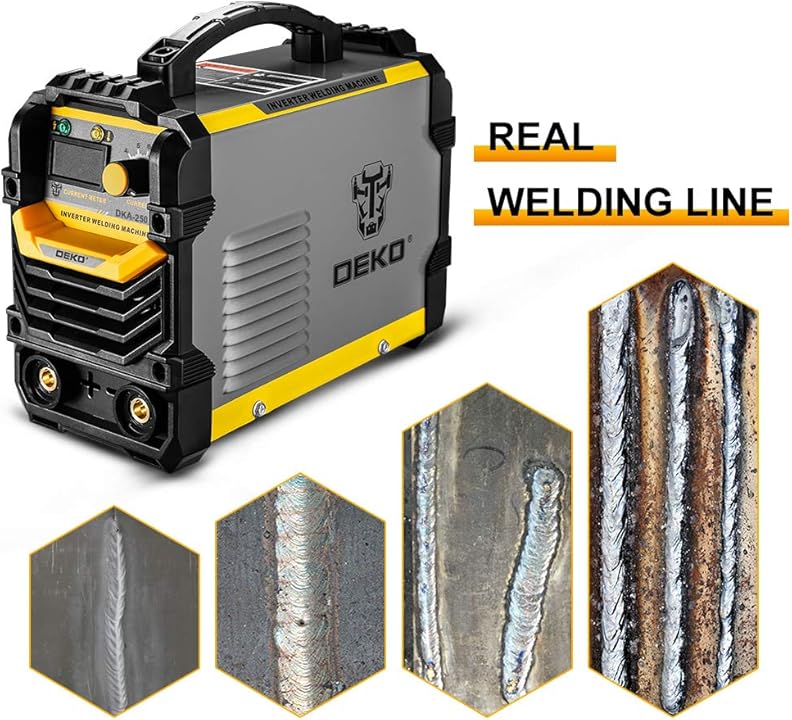 DEKOPRO 220V MMA Welder, ARC Welder Machine Electrode Holder,Work Clamp, Input Power Adapter Cable (200AE)