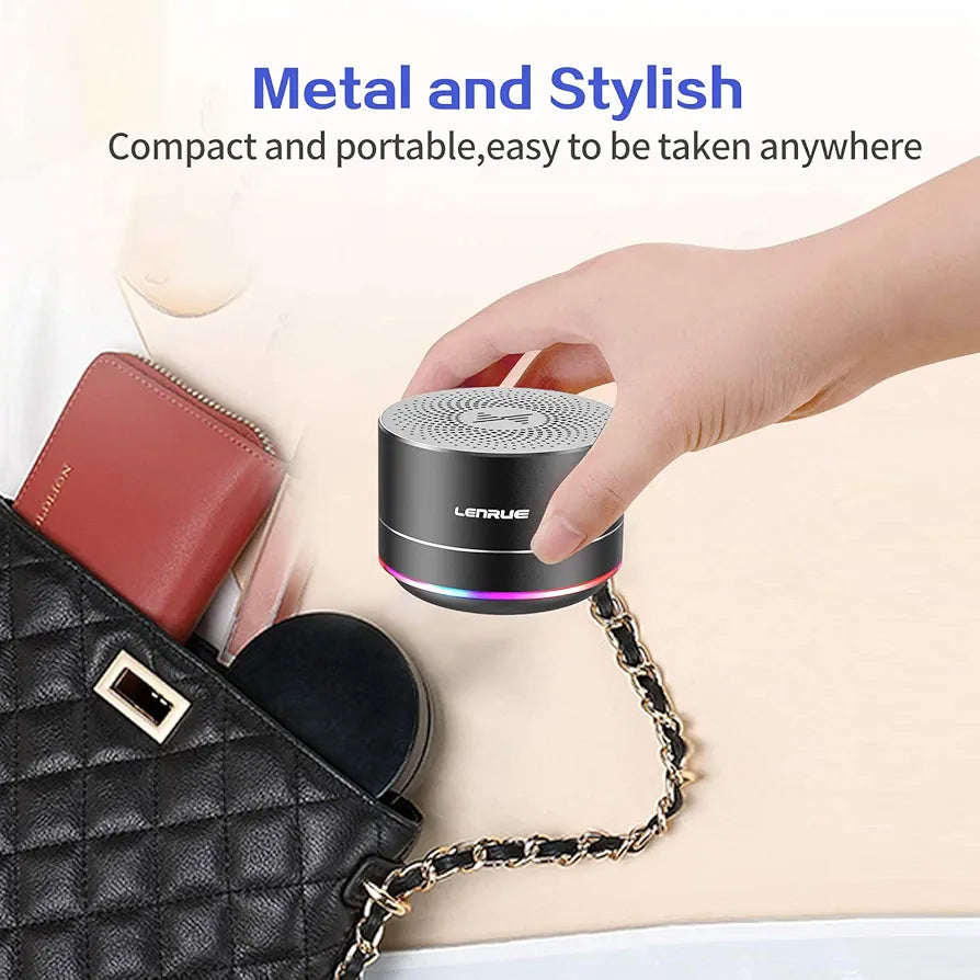 LENRUE Portable Bluetooth Speakers,Wireless Speaker with Clear Sound, Long Playtime, Small Mini Metal Speaker