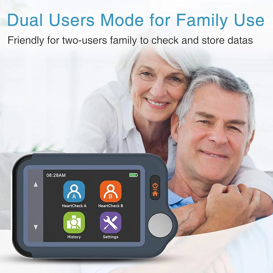 Wellue ECG Monitor, ECG Heart Rate Monitor, Bluetooth EKG Device with iOS and Android APP, Works with Smartphone and PC, 30s/60s/5mins Recording, Heart Health Tracker Home