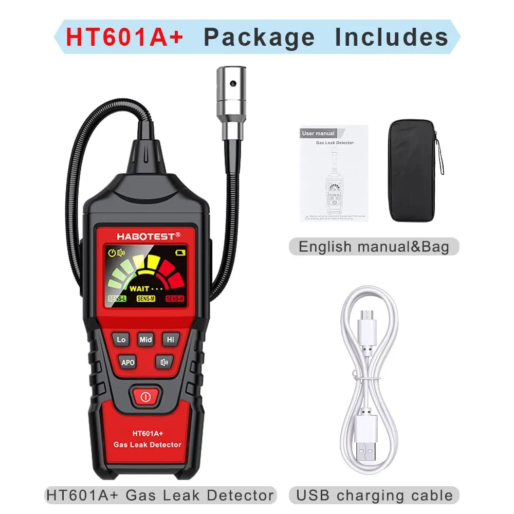Gas Leak Detector | Portable Combustible Gas Detector | Handheld Gas Sniffer | Detection of Natural Gas, Methane and Combustibles | LCD Display | Provides PPM Read Out | ABS Shell Anti-Drop