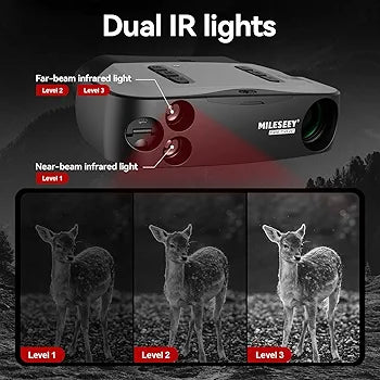 MiLESEEY Night Vision Binoculars, Infrared Digital Night Vision, 4.5” LCD, 200m Viewing, Rechargeable, Photo/Video Record, Tripod Support, 32GB