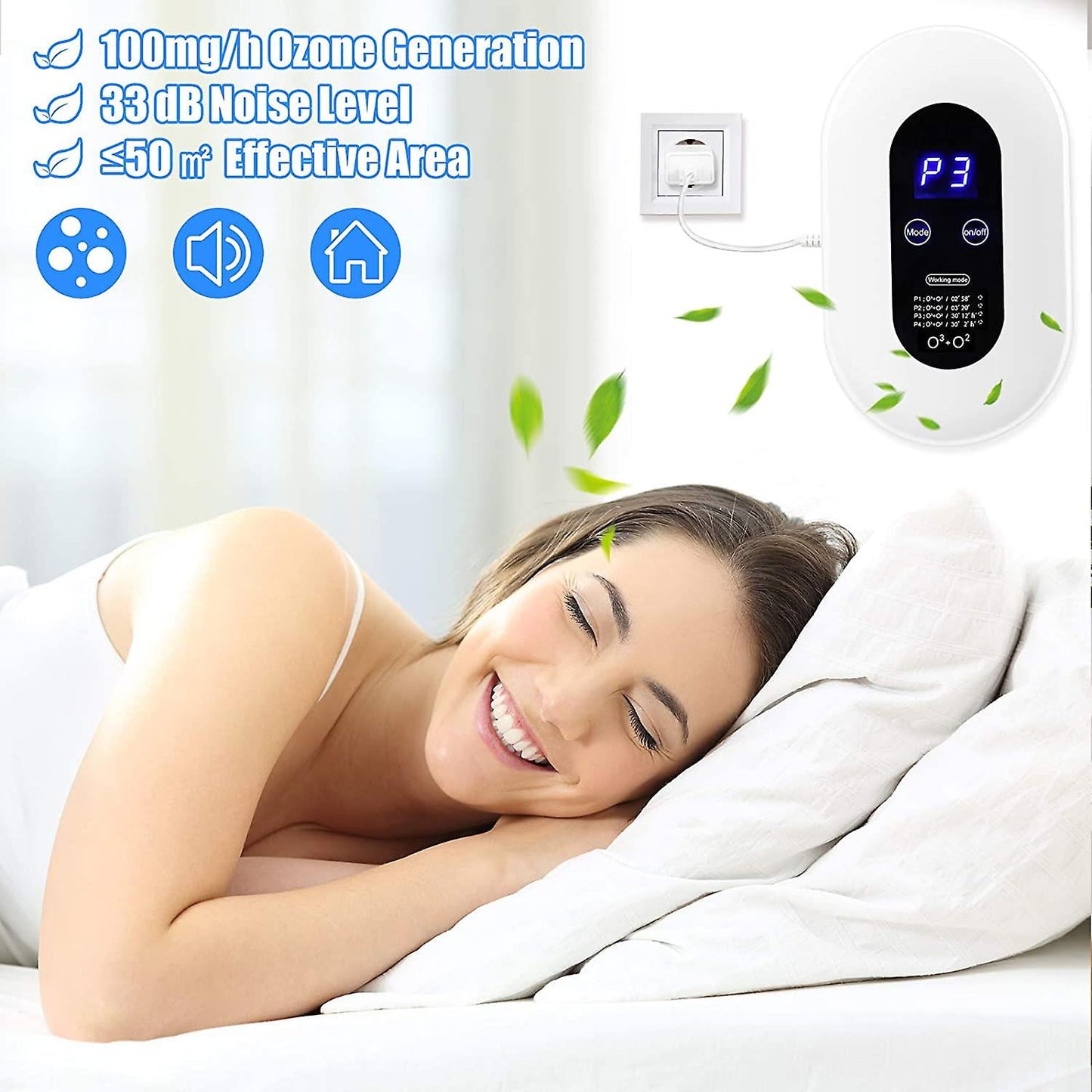 Ozone Air Purifier, 50 Sq Ft Portable Anti-bacterial Air Purifier, Auspicious