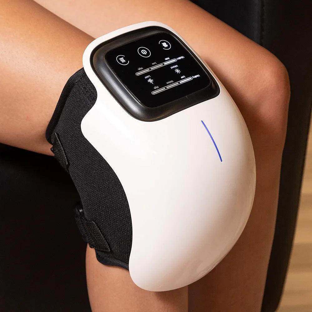 Knee Massager | Infrared Laser Massage I Heat I Vibration | Knee Joint Pain Recovery | Cordless | LED Touch Screen I
