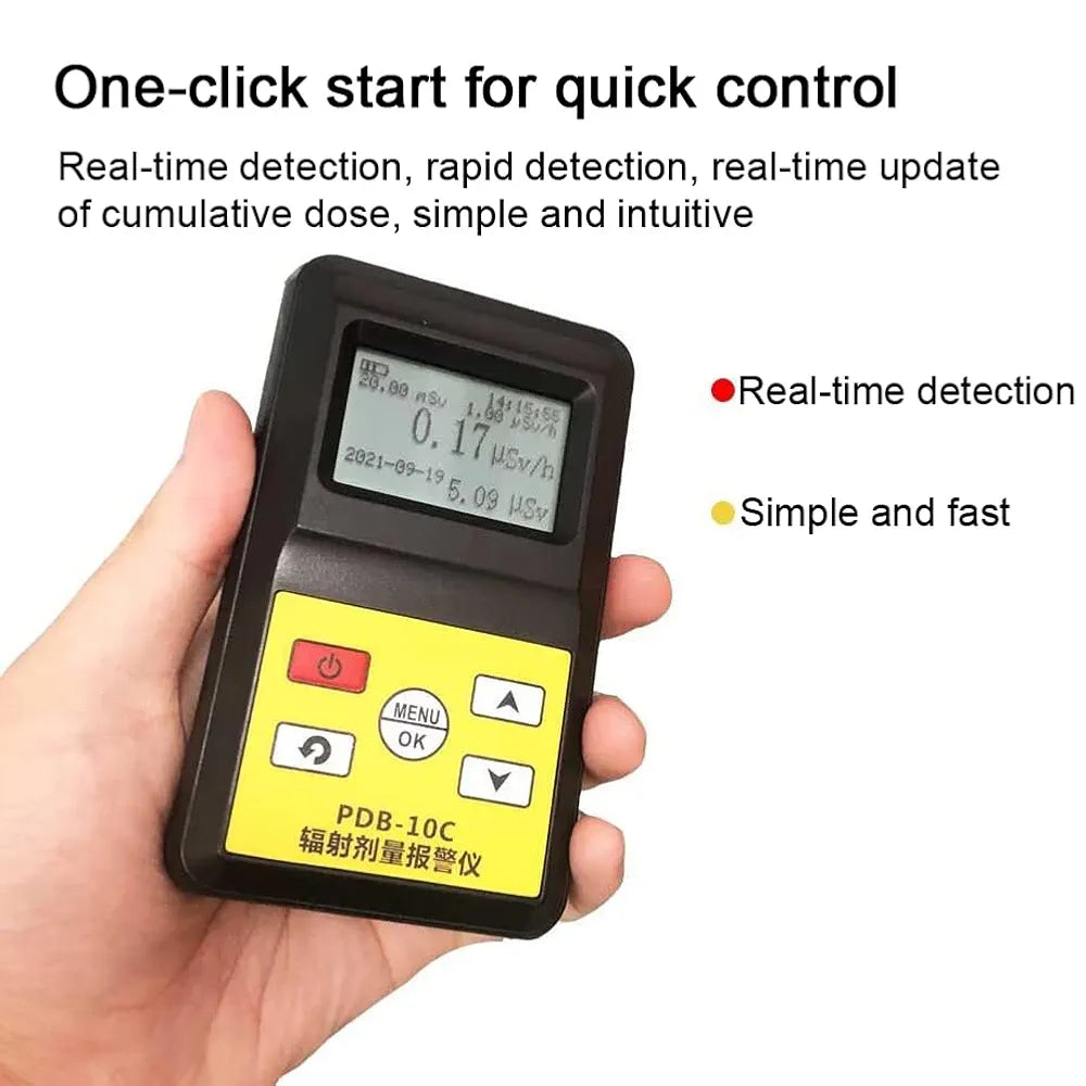 Portable Nuclear Radiation Detector Personals Geiger Counter X-Ray Beam Detection Tool Practical Radioactive Tester for Household Sound Light Vibration Alarm