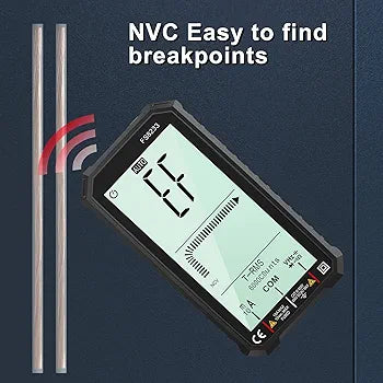 LCD Digital Multimeter 4.7 Inch TRMS 6000 Counts Voltmeter Auto-Ranging Fast Measures Voltage Current Amp Resistance Diodes Continuity Duty-Cycle Capacitance Temperature for Automotive