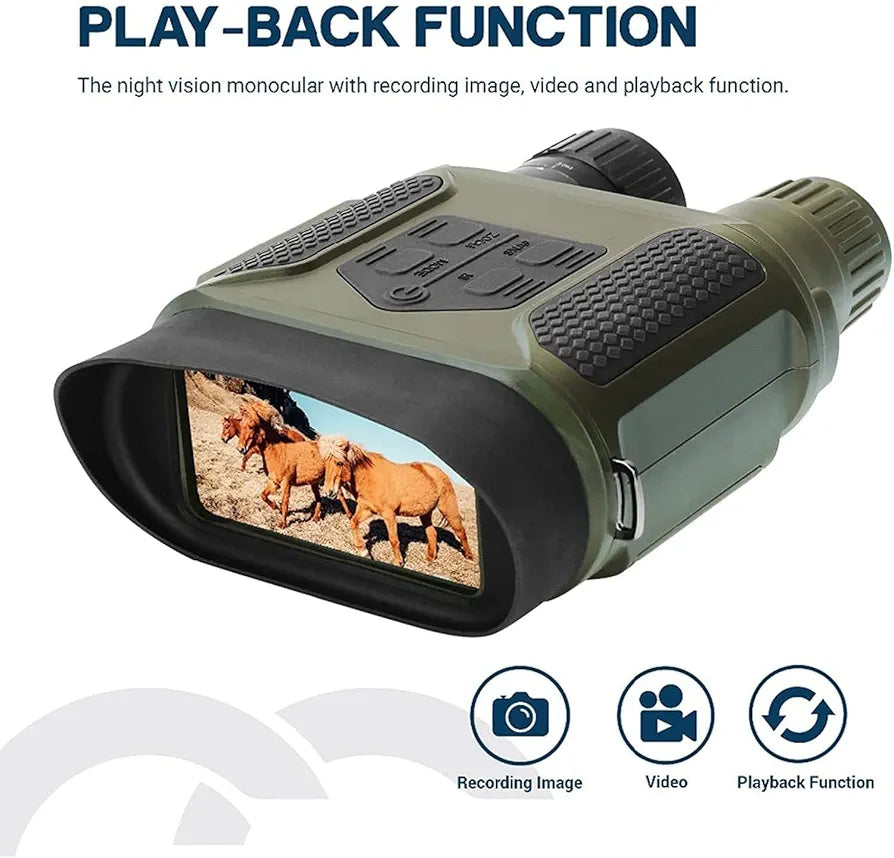 Night Vision Binoculars with 400m/1300ft Viewing Range, 7x31mm Night Vision Goggles with Photos Videos Recorder Function, 2" LCD Infrared Binoculars
