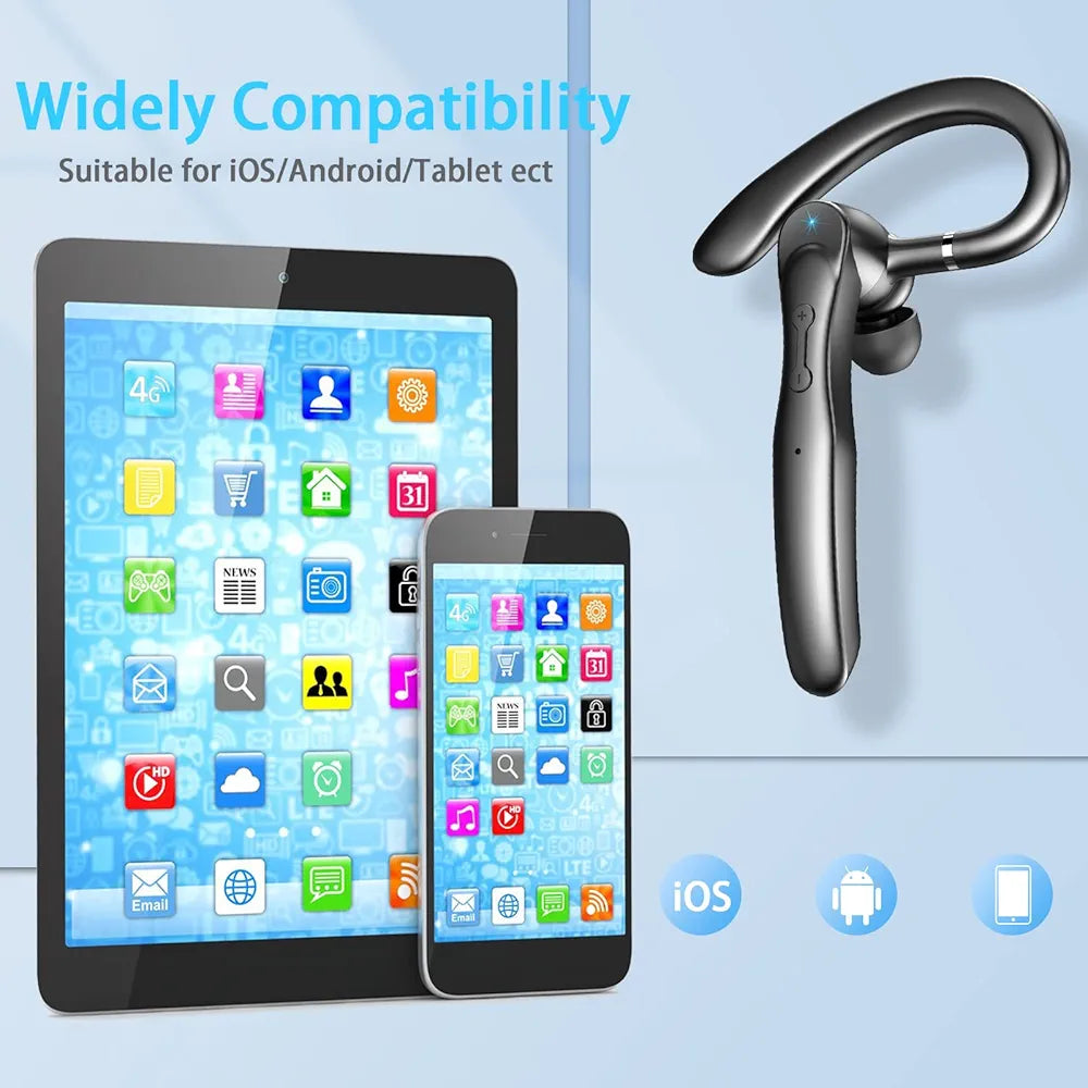 Bluetooth Headset Wireless Bluetooth Earpiece 5.3 Clear Call with 2 ENC Microphone, 80Hrs Ultra Long Playtime Hands-Free Earbuds for Driving Compatible for IOS/Android