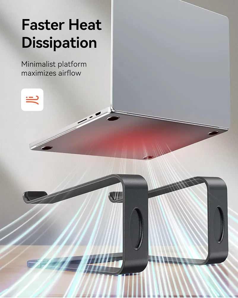 LORYERGO Laptop Stand, Ergonomic Laptop Riser Laptop Stand for Desk, Notebook Stand Compatible with Most 10-15.6” Laptops, Space Grey