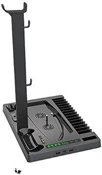 Multi-Function Charging Stand with Cooling Fan for PS5 Disc/Digital Edition/PS5 Controller, Vertical Charger Cooling Storage Stand for Playstation5 (Black)