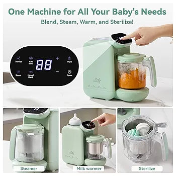 chefhandy Baby Food Maker, 5 in 1 Baby Food Processor, Smart Control Multifunctional Steamer Grinder with Steam Pot, Auto Cooking & Grinding, Baby Food Warmer Mills Machine