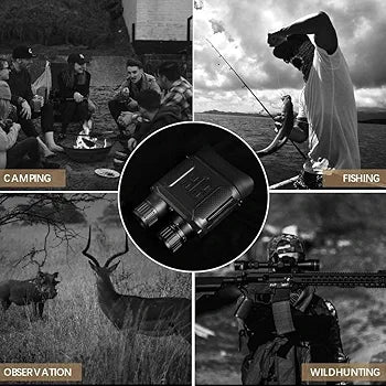 Night Vision Binoculars with 400m/1300ft Viewing Range, 7x31mm Night Vision Goggles with Photos Videos Recorder Function, 2" LCD Infrared Binoculars