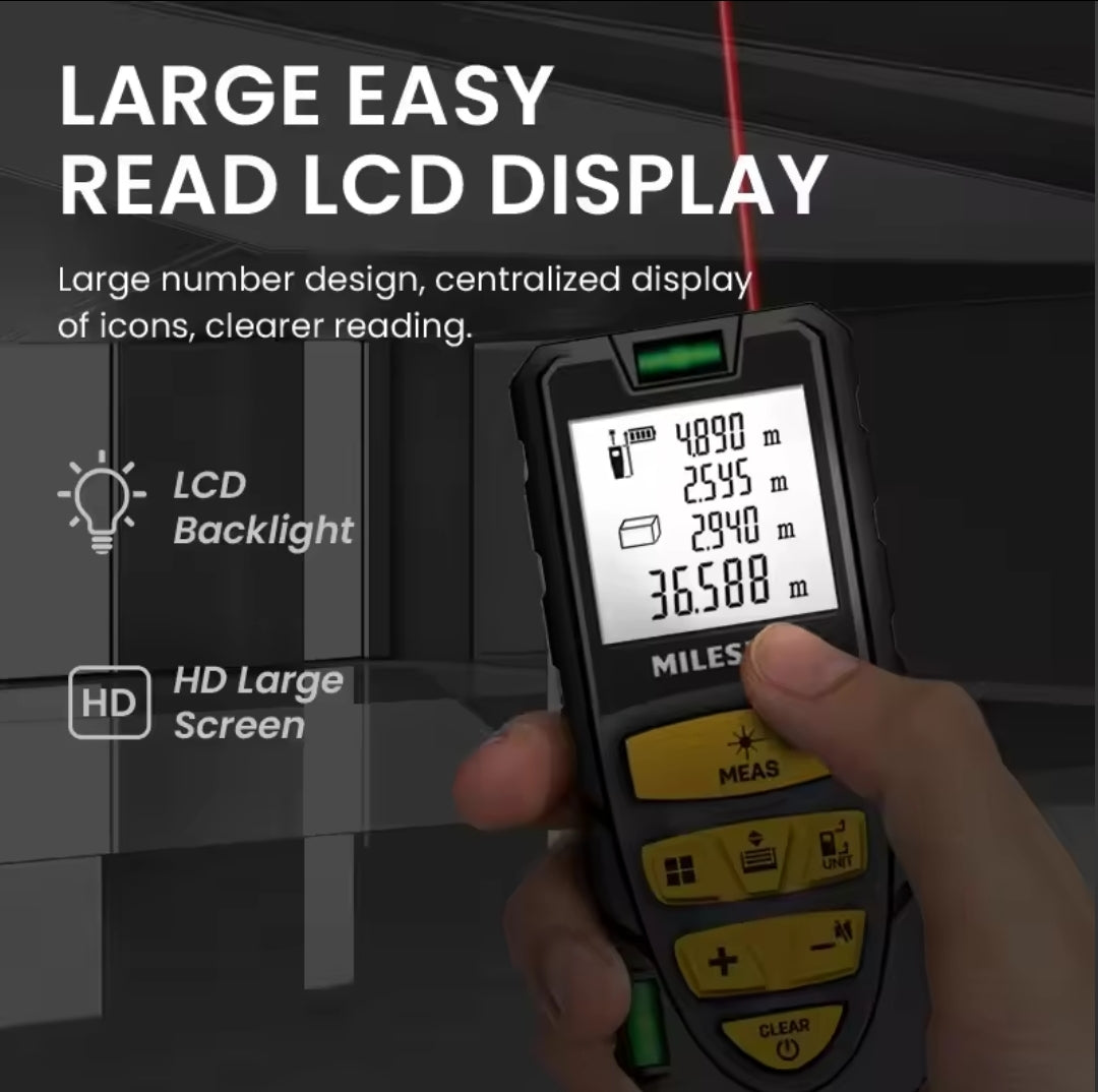 Mileseey S2 Laser Distance Meter,40m Professional Handel Indoor Rangefinder For Home Decorate and Measurement