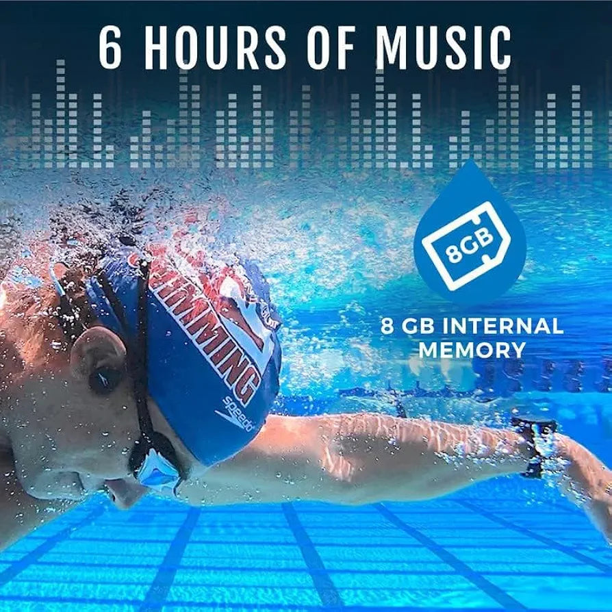H2O Audio TRI Multi-Sport Waterproof Bone Conduction Open Ear Headphones - Bluetooth for Running/Cycling, MP3 for Swimming, IPX8 Waterproof, Sweatproof - Black