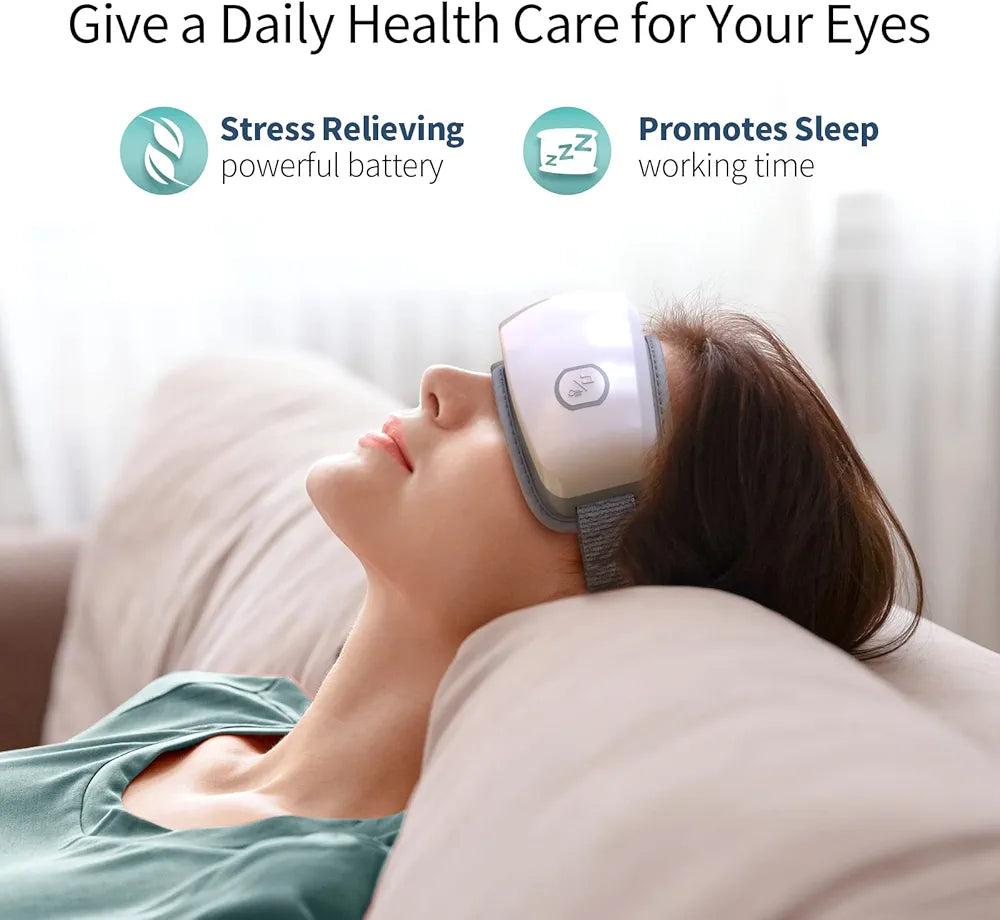 Slimpal Eye Massager, Heated Eye Massager for Migraines, Headache Massager with Heat and Vibration, Eye Strain Relief, Temple Massager for Sleep, Relaxation Gifts for Women/Men