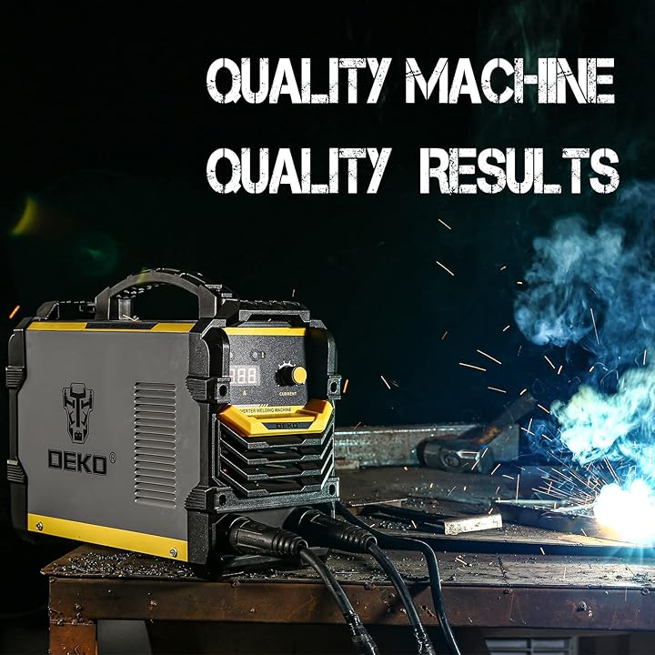 DEKOPRO 220V MMA Welder, ARC Welder Machine Electrode Holder,Work Clamp, Input Power Adapter Cable (200AE)